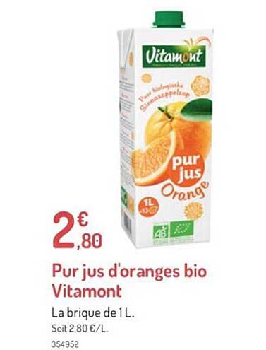 pur jus d'oranges bio vitamont