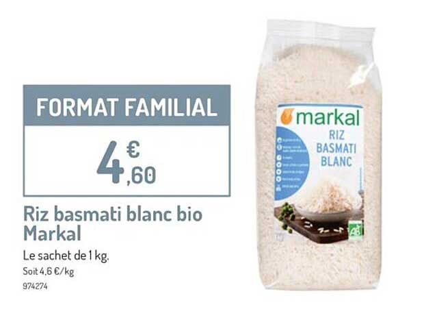 Riz Basmati Blanc Bio Markal