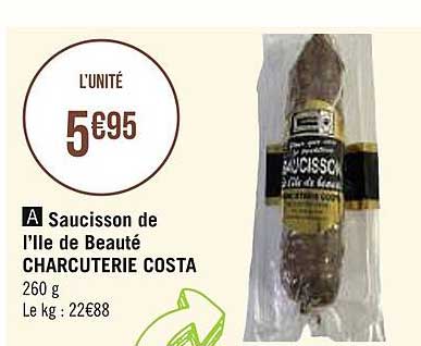 saucisson de l'île de beauté charcuterie costa