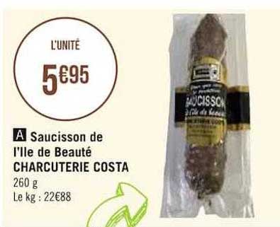 saucisson de l'île de beauté charcuterie costa