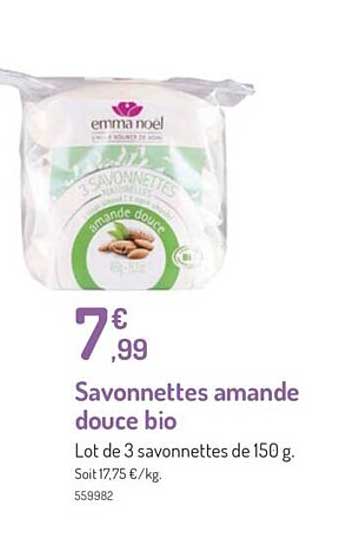 Savonnettes Amande Douce Bio