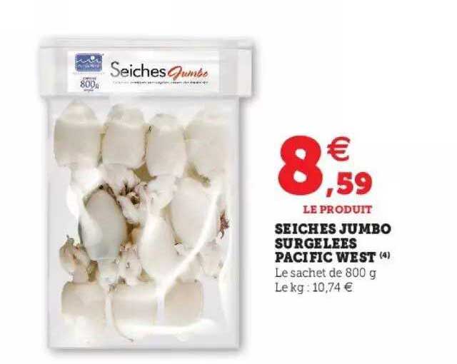 seiches jumbo surgelées pacific west