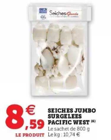 seiches jumbo surgelées pacific west