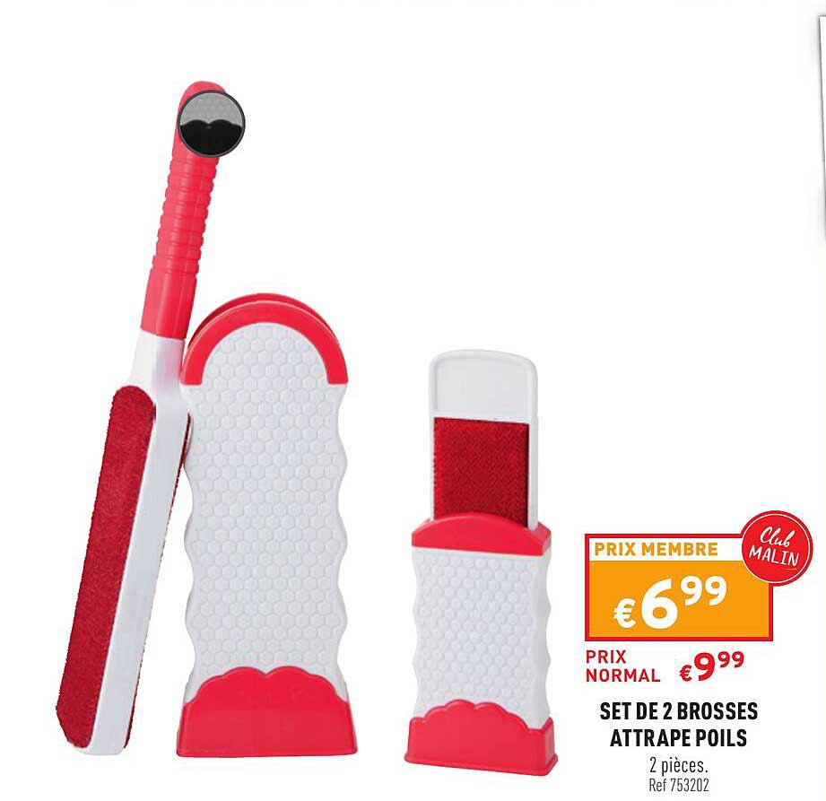 set de 2 brosses attrape poils