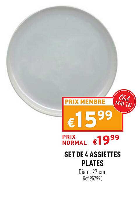 Set De 4 Assiettes Plates