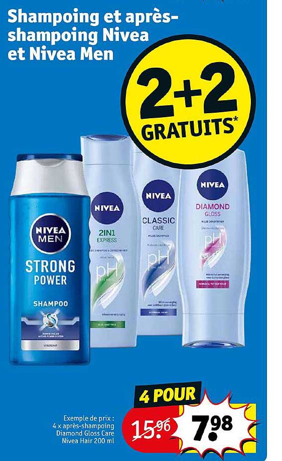 shampoing et après-shampoing nivea et nivea men