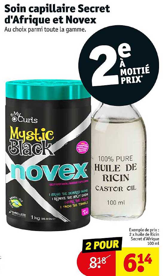 soin capillaire secret d'afrique et novex