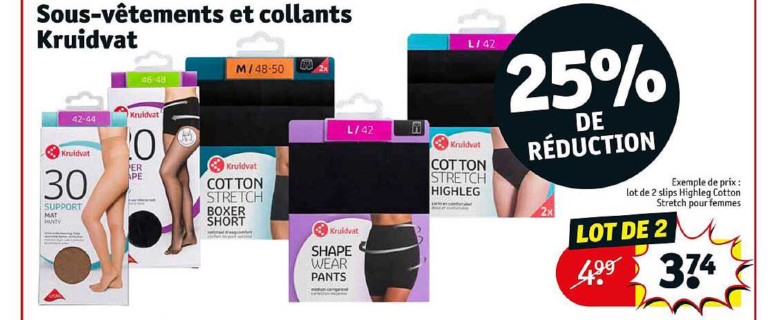 sous-vêtements et collants kruidvat