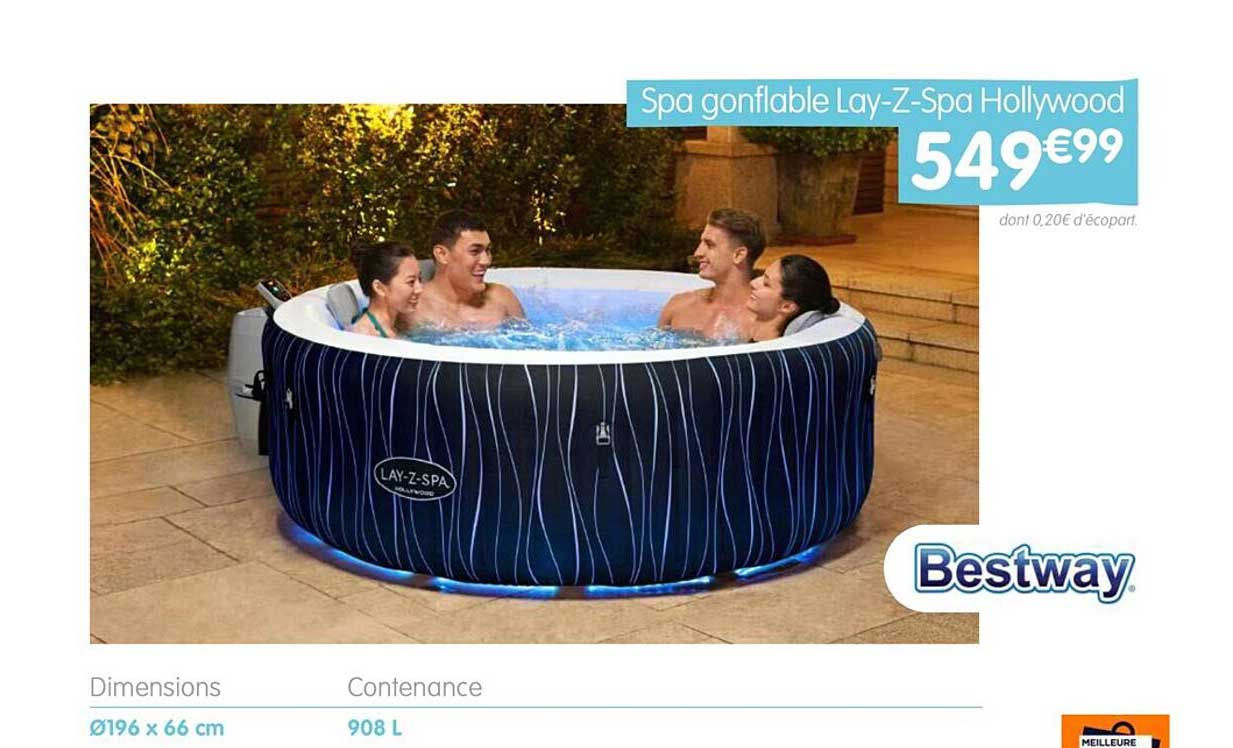 spa gonflable lay-z-spa hollywood