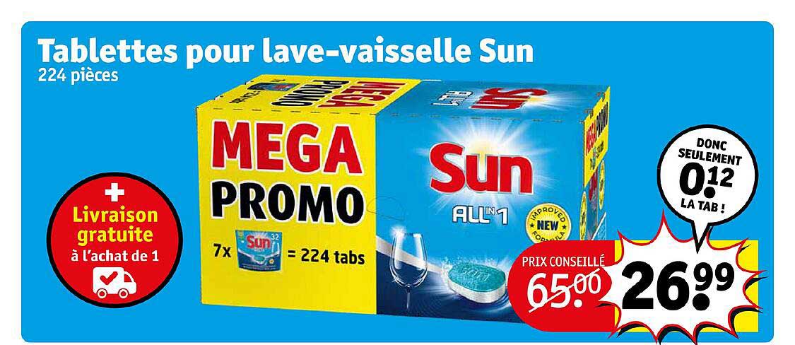 tablettes pour lave-vaisselle sun