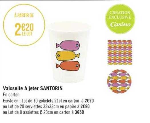 vaisselle à jeter santorin