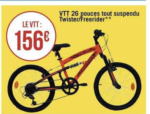 vtt 26 pouces tout suspendu twister-freerider