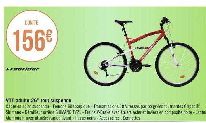 vtt adulte 26" tout suspendu freerider