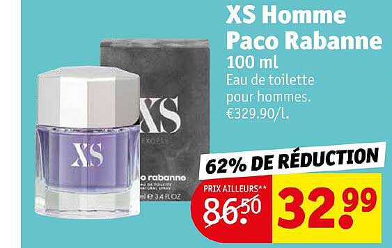 xs homme paco rabanne 100 ml
