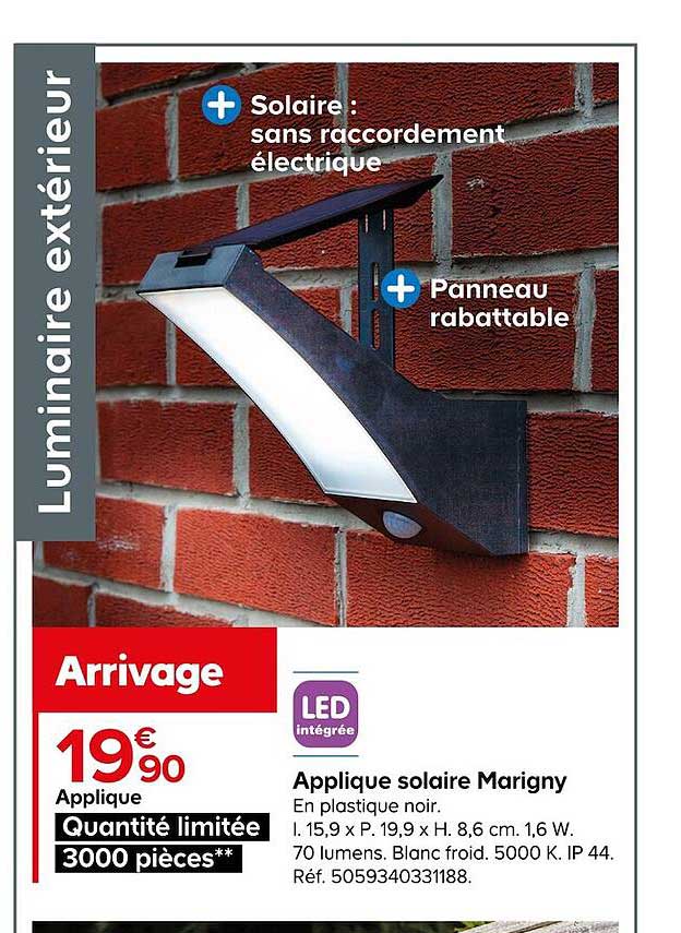 applique solaire marigny