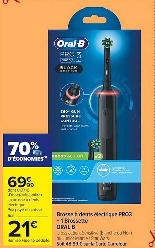brosse à dents électrique pro3 + 1 brossette oral b