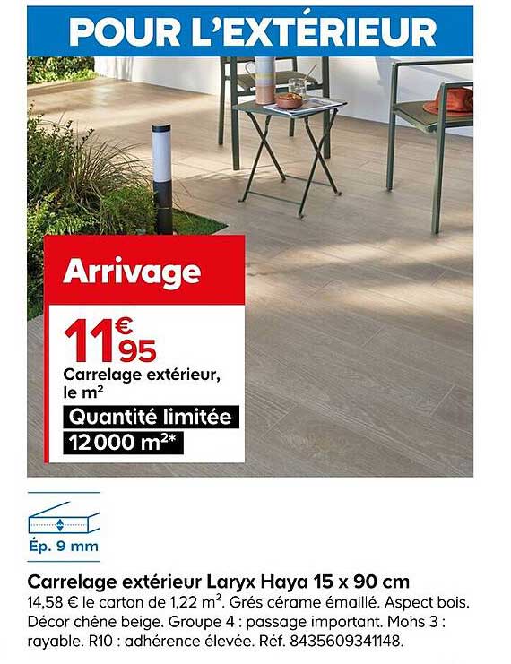 Carrelage Extérieur Laryx Haya 15 X 90 Cm