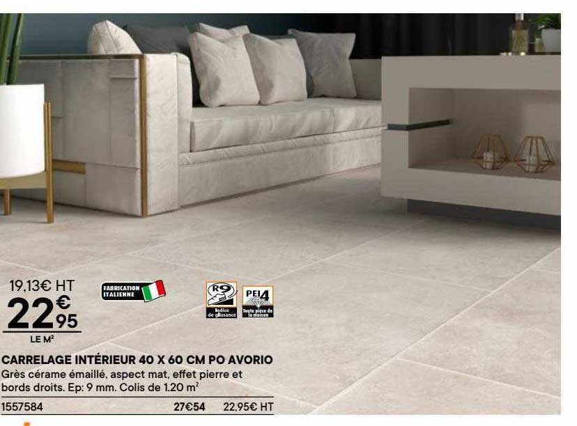 carrelage intérieur 40 x 60 cm po avorio