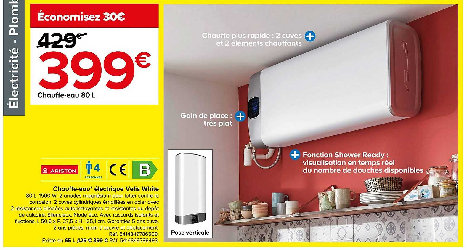 chauffe-eau électrique velis white ariston