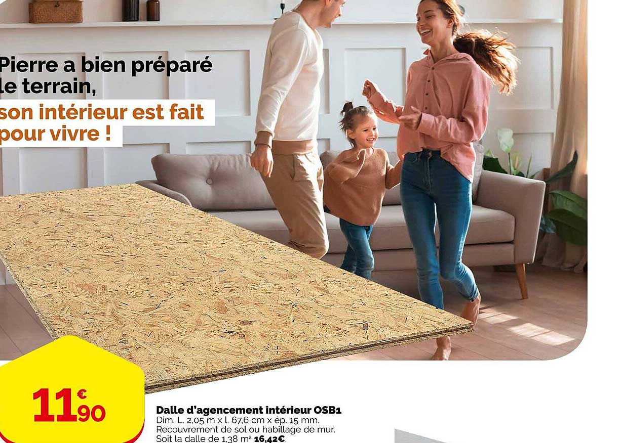 dalle d'agencement intérieur osb1
