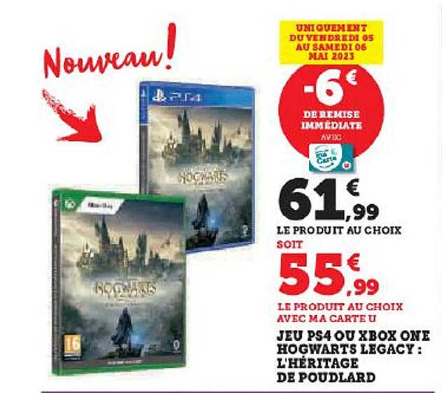 jeu ps4 ou xbox one hogwarts legacy : l'héritage de poudlard