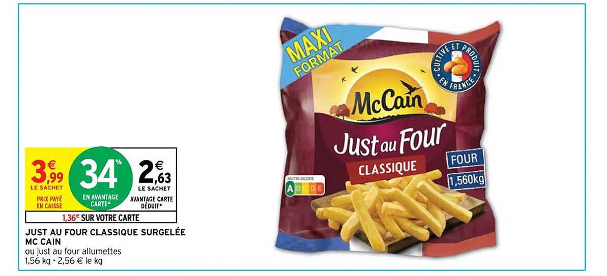 just au four classique surgelée mc cain