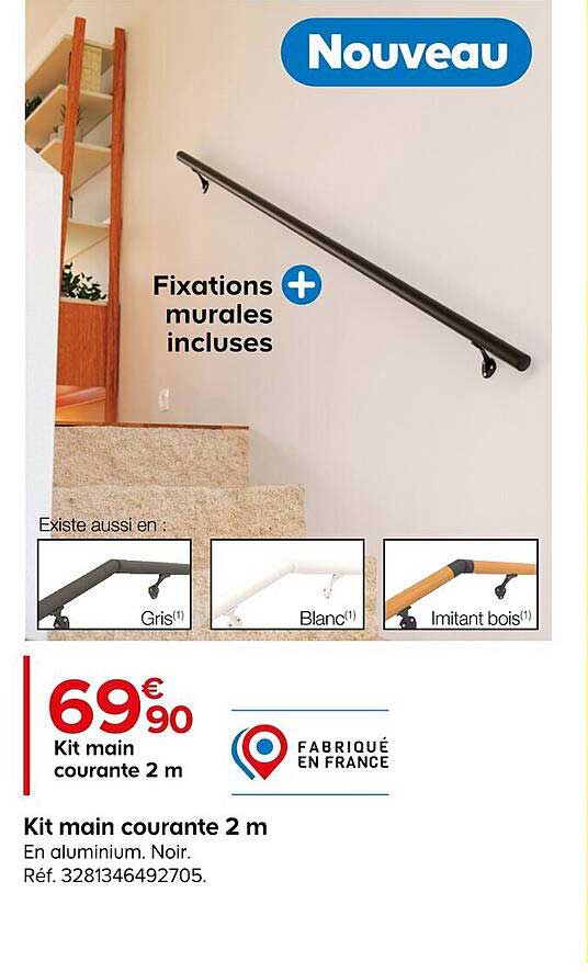 kit main courante 2m