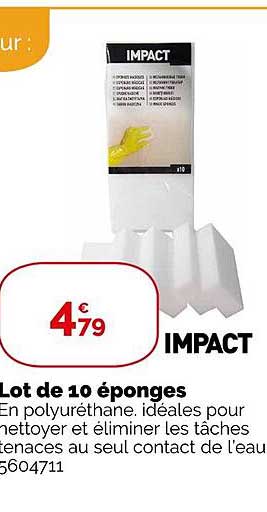 lot de 10 éponges impact