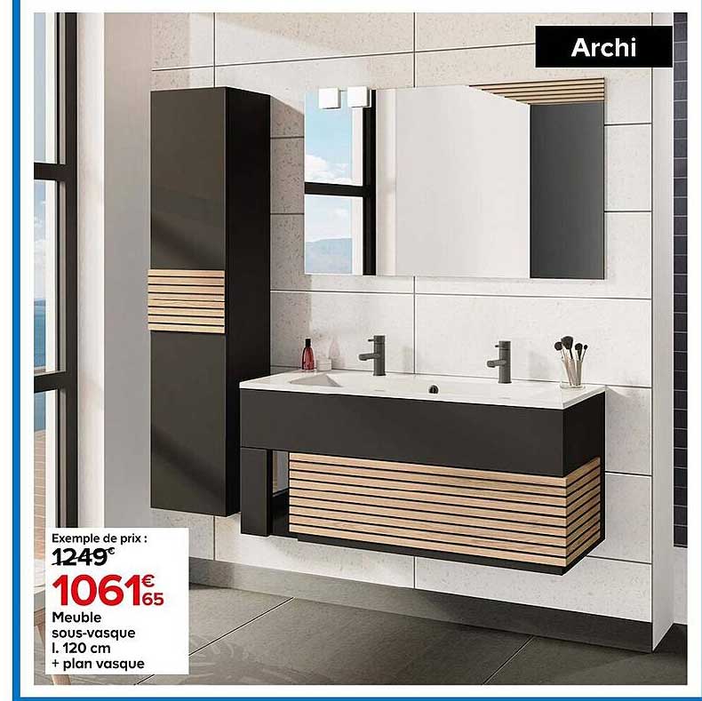 meuble sous-vasque l. 120 cm + plan vasque