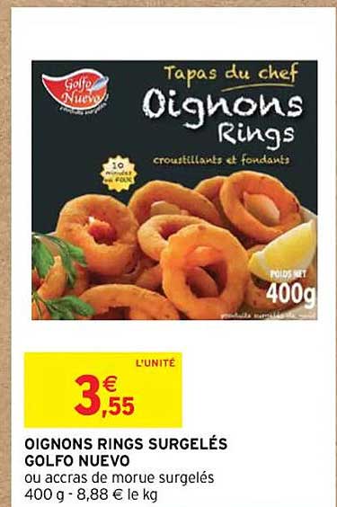oignons rings surgelés golfo nuevo