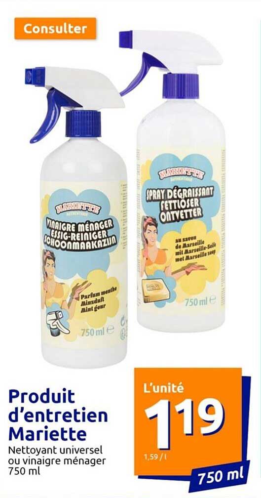 produit d'entretien mariette