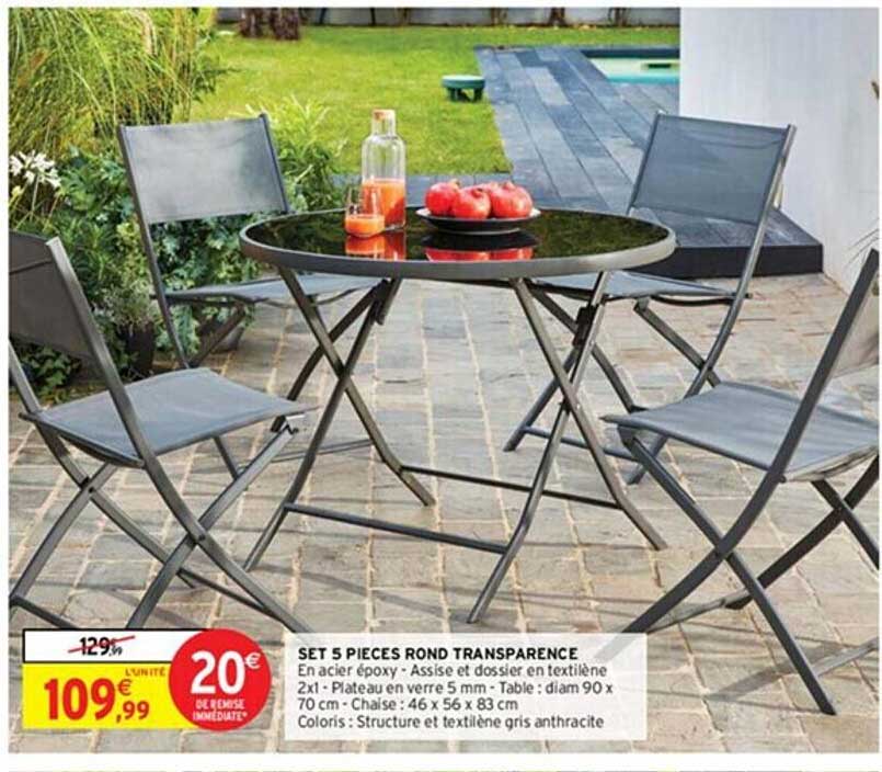 set 5 pièces rond transparence