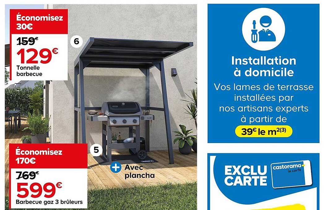 tonnelle barbecue, barbecue gaz 3 brûleurs