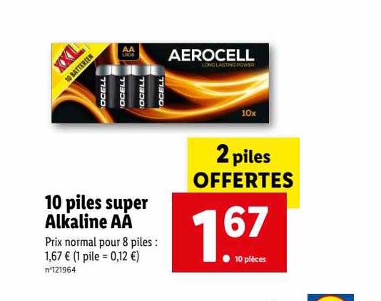 10 piles super alkaline aa aerocell