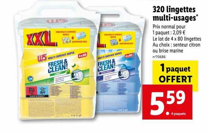 320 lingettes multi-usages w5