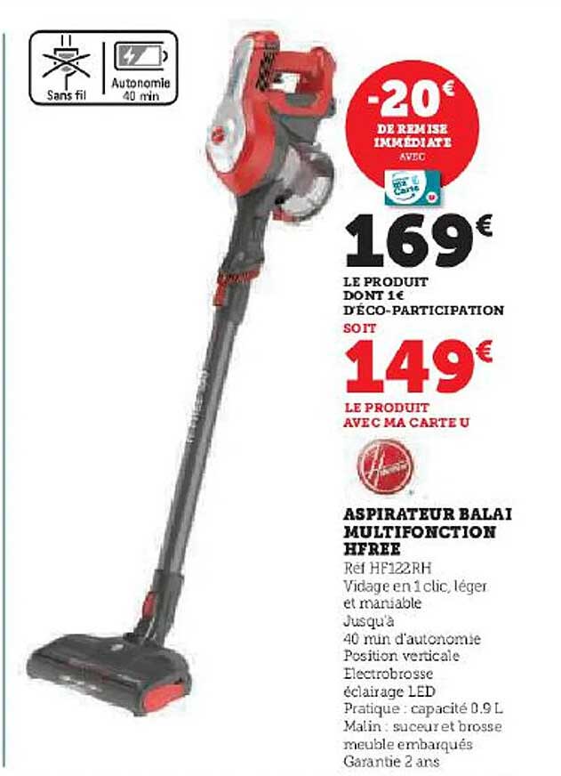 aspirateur balai multifonction hfree hoover