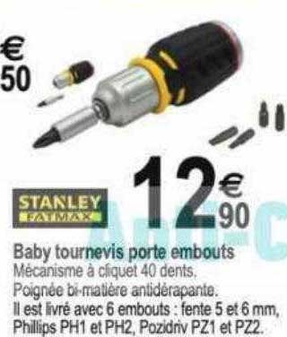 Baby Tournevis Porte Embouts Stanley Fatmax
