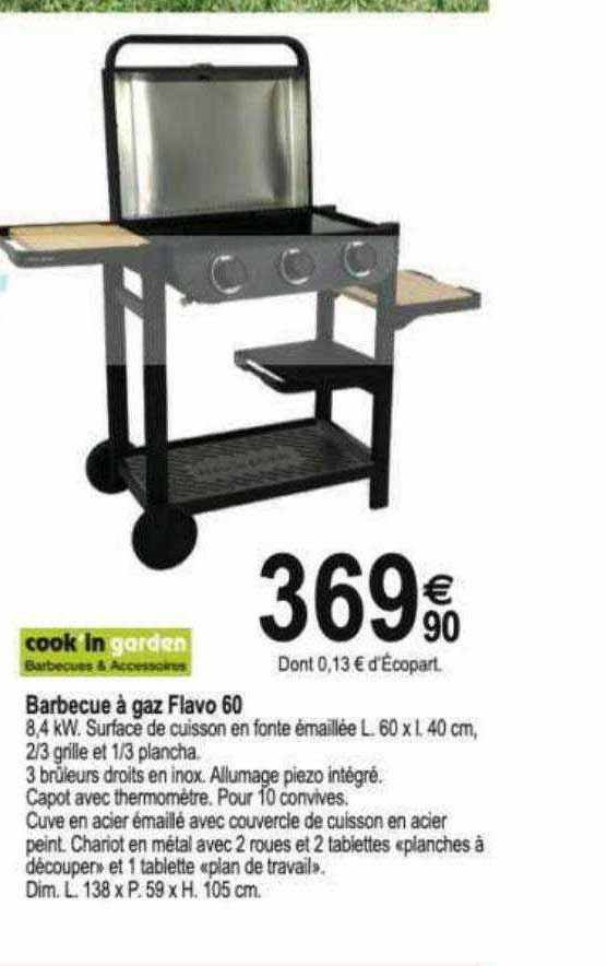 Barbecue à Gaz Flavo 60 Cook'in Garden