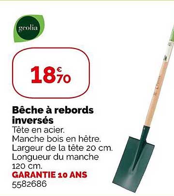 bêche à rebords inversés