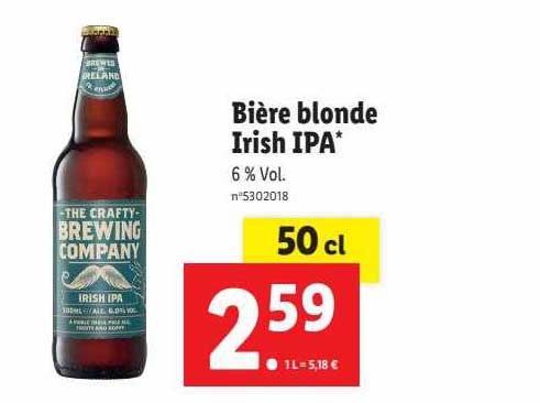 Bière Blonde Irish Ipa