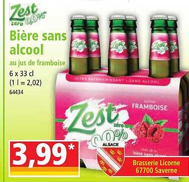 bière sans alcool au jus de framboise zest