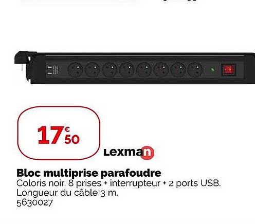 bloc multiprise parafoudre lexman