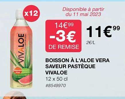 boisson à l'aloe vera saveur pastèque vivaloe