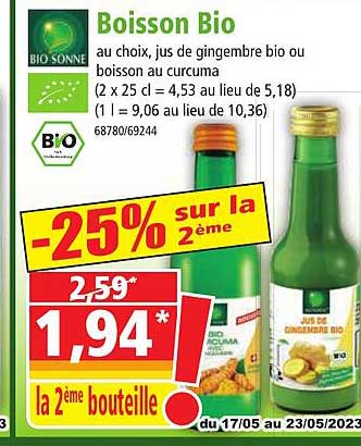 boisson bio bio sonne
