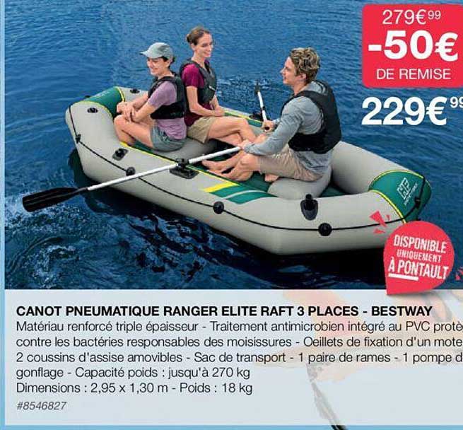 Canot Pneumatique Ranger Elite Raft 3 Places - Bestway