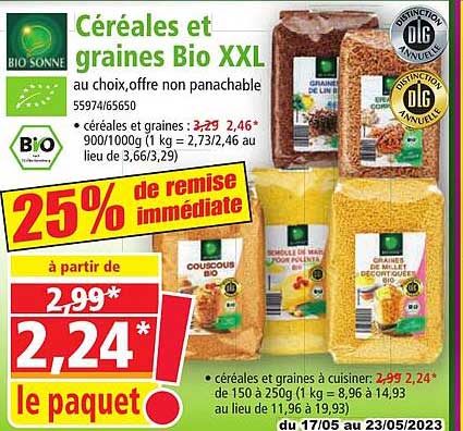 céréales et graines bio xxl bio sonne