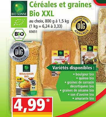 céréales et graines bio xxl bio sonne