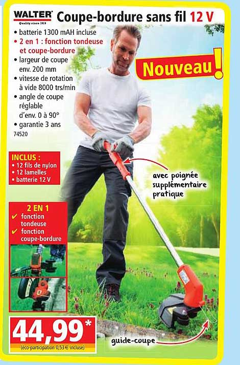 coupe-bordure sans fil 12v walter