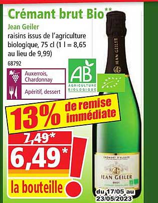crémant brut bio jean geiler