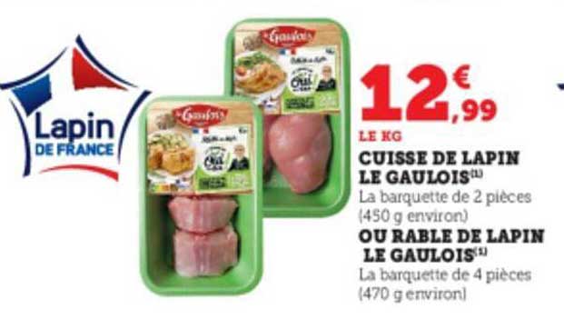 cuisse de lapin le gaulois ou râble de lapin le gaulois